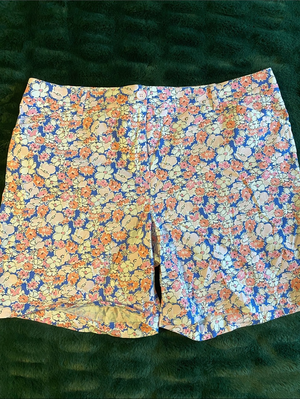 Talbots Floral Bermuda Shorts in Blue, Pink & Cream